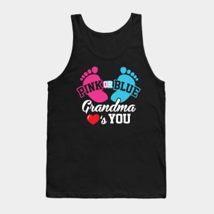 Baby Shower Pink or Blue Grandma Loves You Pregnancy Tank Top